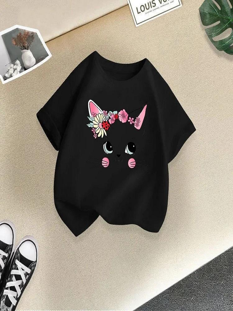 Girls Short Sleeve Tshirt Summer New Childrens Top Loose Fashion Short Sleeves Clothes Kids Clothes