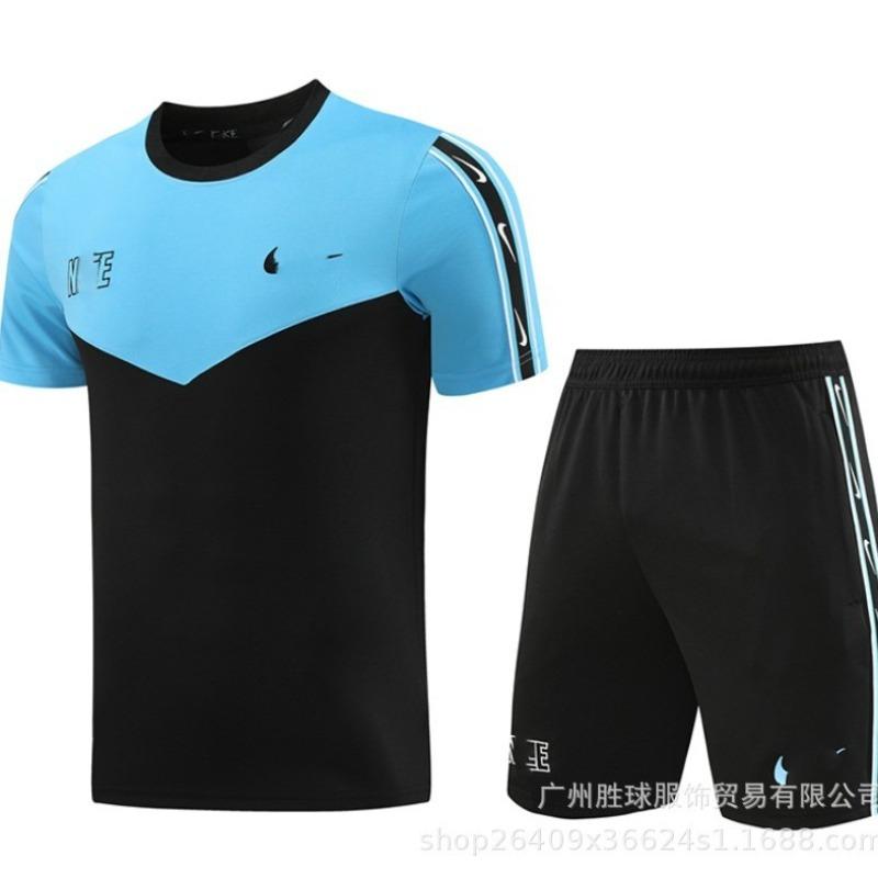 Nk Tuta da Allenamento Pantaloncini a Maniche Corte Casual, Maglia da Calcio, Maglia di Classe, Maglia Sportiva Fitness da Corsa per il Commercio Estero
