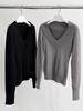 Dorothy Korean V-Neck Spring Solid Sweater - Women's Knitted Straight Waisted Top