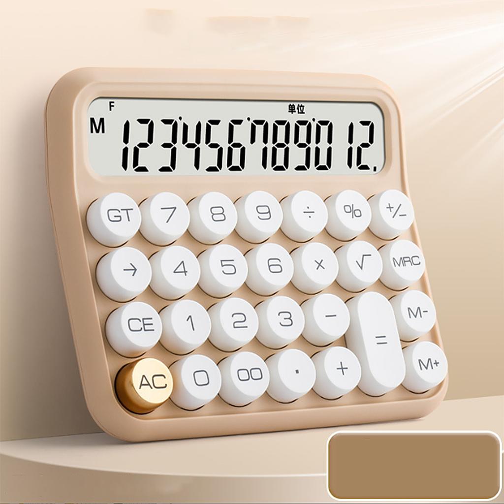 12 Digit Calculator Large LCD Display Big Button Standard Mechanical Switch Calculator for Office