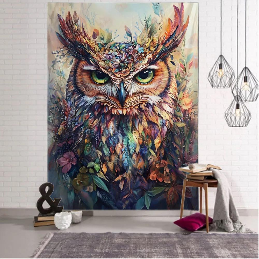 Flower, Bird, Plant Tapestry, Animal Wall Hanging Cloth, Hippie Kawaii Room Decoration Aesthetics, Bohemian Wall Decoration