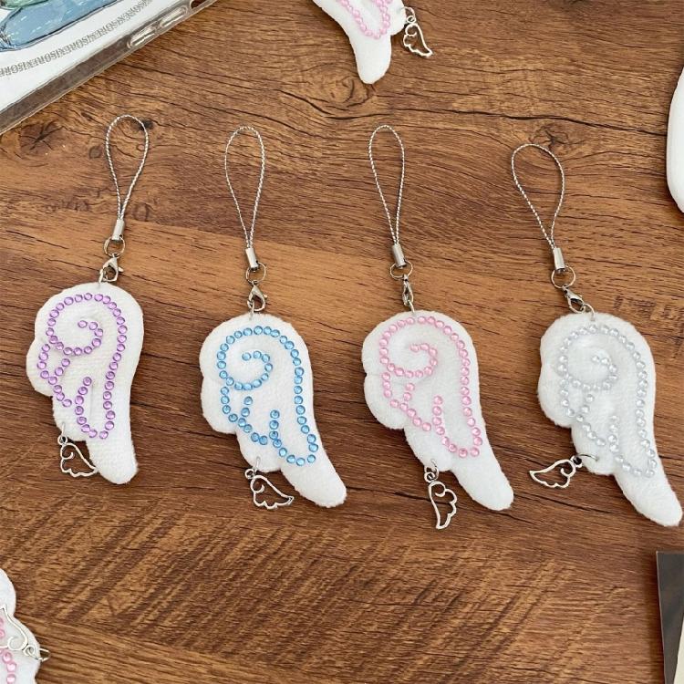 Unique Charm Themed Key Chain Backpack Ornament Artistic Wing Shape Phone Chain Elegant Decoration