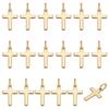 18Pcs Brass Pendants, Cross Charms, Long-Lasting Plated, Real 18K Gold Plated, 12.5x9x1mm, Hole: 3.2mm