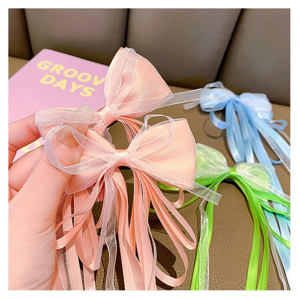 Bow Tie Ribbon Children Hair Clip Sweet Lovely Girl Multicoloured Bowknot Hairpin Versatile Hair Accessory