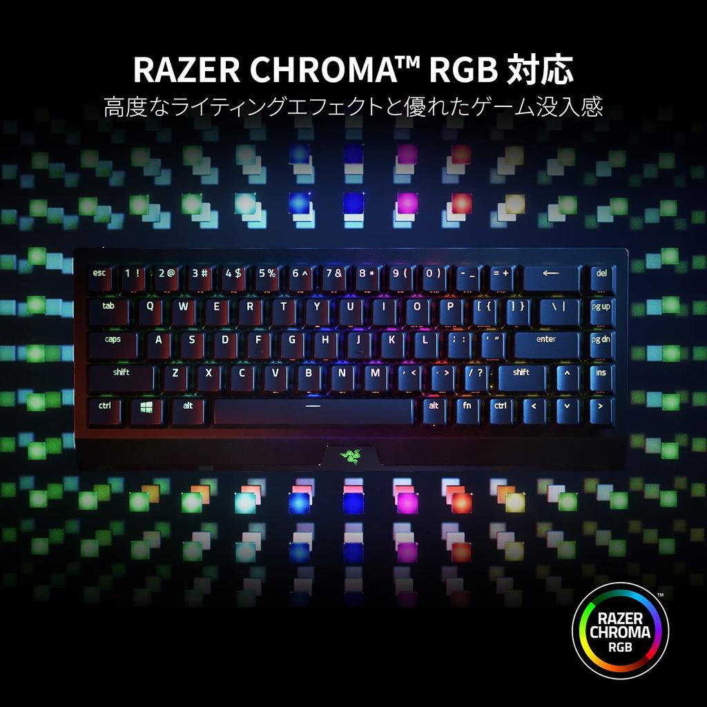 Razer BlackWidow V3 Mini Wireless Gaming HyperSpeed Green Up to 200 Hours of Battery Mechanical Green Chroma ABS English US Layout Japanese Retailer