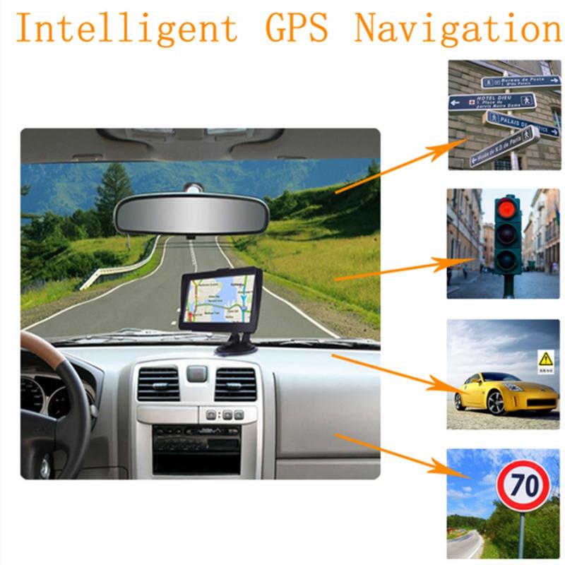 Car GPS Navigation System 7 Inch With Sunvisor 256 16GB Truck Sat Navigator FM Transmitter Free Maps
