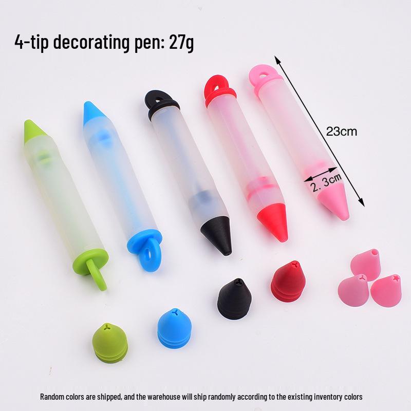 4-teiliges Silikon-Spritzdüsen-Set für Kuchen und Kekse