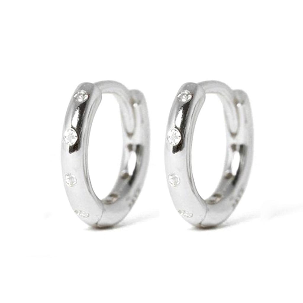 New Fashion 925 Sterling Silver Simple Zircon Round Multiple Size Gold Plated Hoop Earrings for Women Fine Jewelry