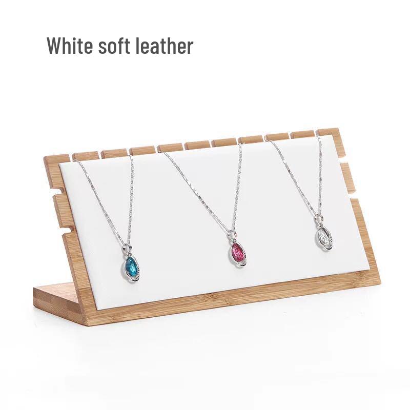 Bamboo Wood Jewelry Display Stand for Necklaces, Earrings, and Pendants