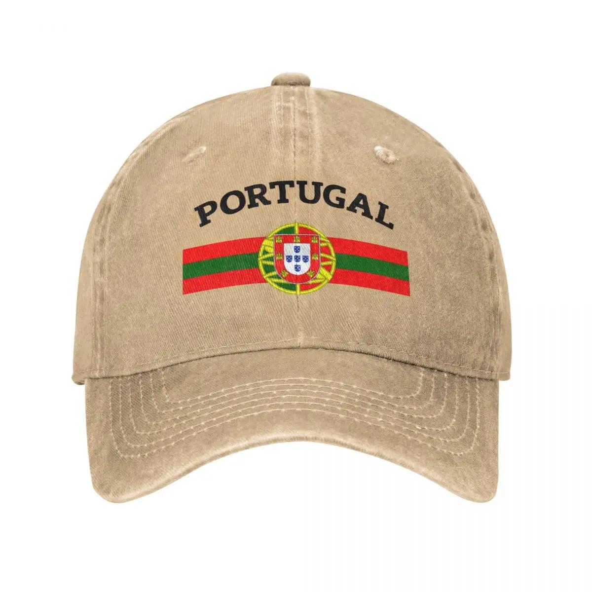 

Portugal Soccer Team Flag Portuguese Shield Crest Baseball Cap Vintage Distressed Denim Snapback Hat for Caps Hat
