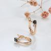 New Black Natural Zircon Bride Earrings Fashion  Rose Gold Simple Drop Earrings For Women Wedding Party Jewelry