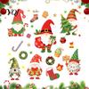 Festive Party Wall Decoration 6Pcs Christmas Gnome Static Window Cling, No?Glue Glass Sticker with Xmas Cute Faceless Dwarf Stickers Tree