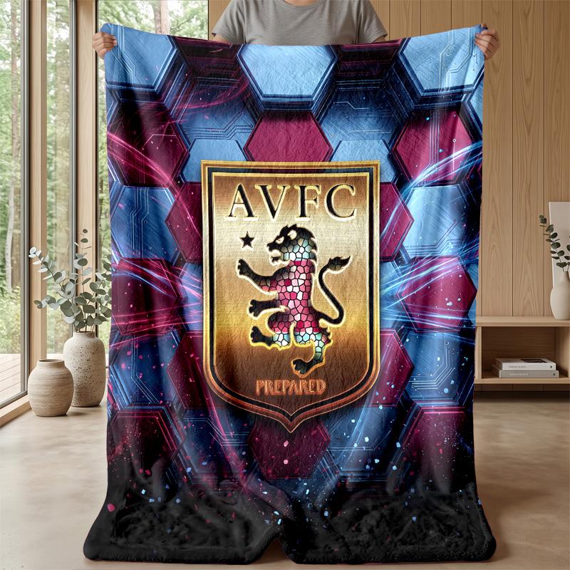 Coperta in Flanella con Stampa Aston Villa, Morbida Calda Leggera Coperta da Divano Letto Campeggio