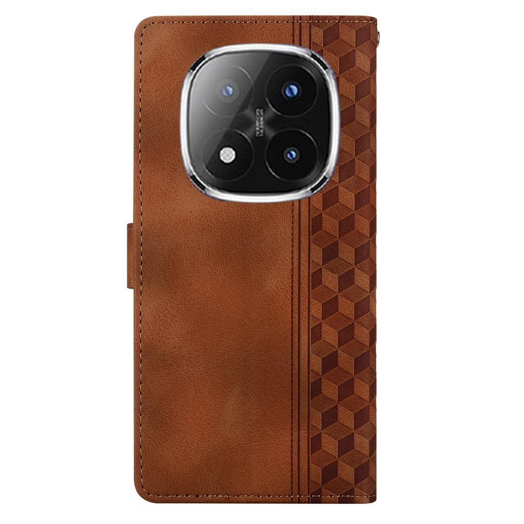 For Xiaomi Redmi Note 14 Pro+ 5G Leather Case Imprinted Checkered Pattern Wallet Stand Flip Phone Cover