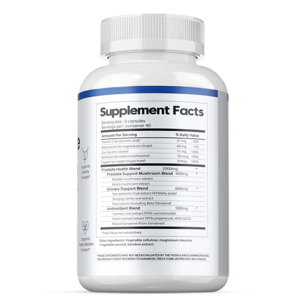 Health Supplement, Saw Palmetto for Men Plus Stinging Nettle Root, Magnesium Citrate, Zinc and Plant Sterols, Supports Male Urinary Tract Health