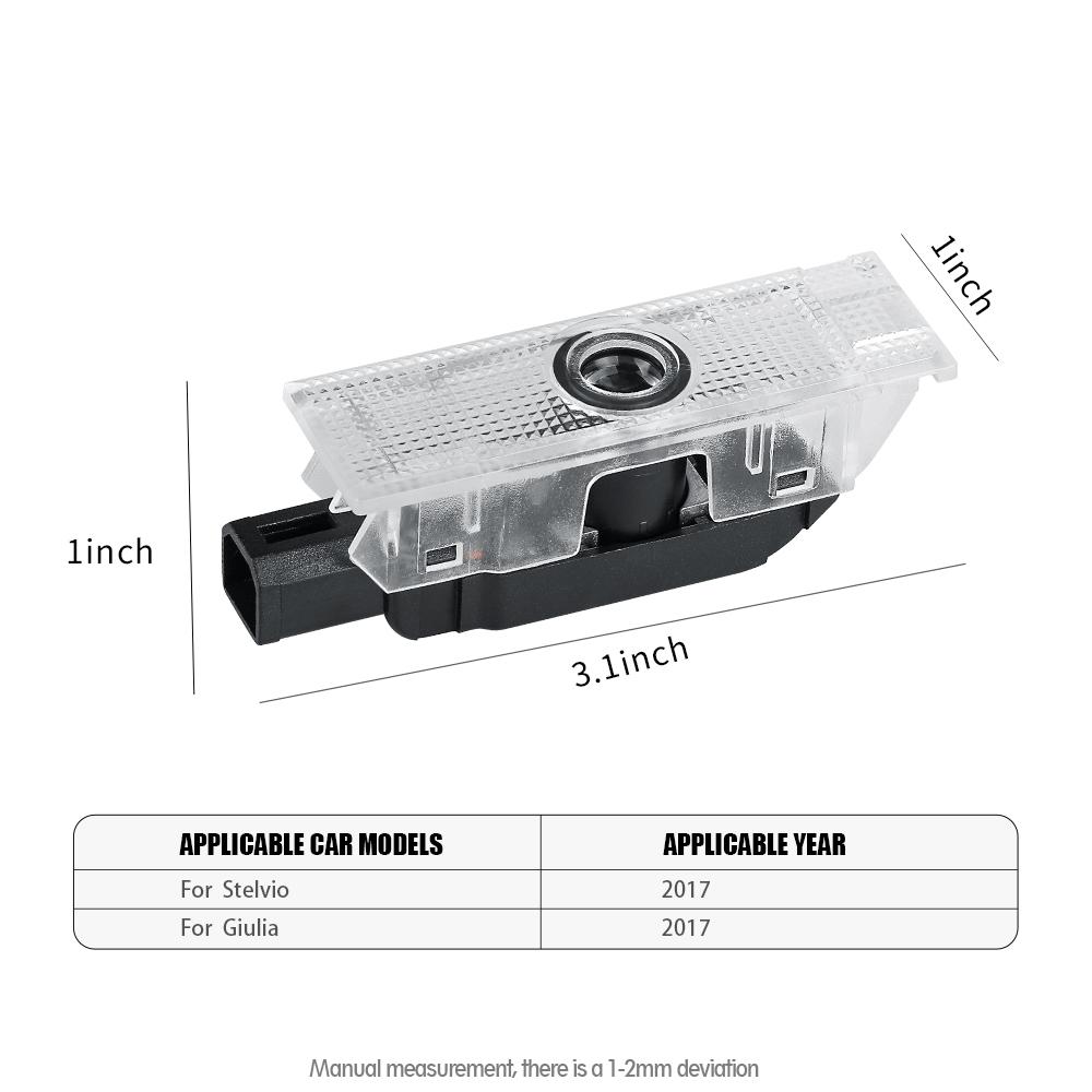 2PCS Car HD Projector Lamp Car Door Wireless Welcome Light LED Decoration Auto Accessories For Alfa Romeo Giulietta Stelvio 2017 zl6