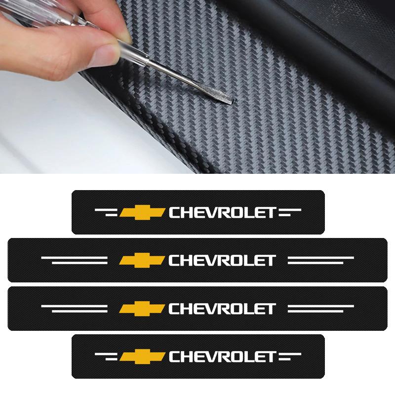 XGHIJ1 Car Threshold Strip Carbon Fiber Anti-Scratch Sticker Door Sill for Chevrolet Malibu Cavalier Equinox Orlando Cruze Car Stickers