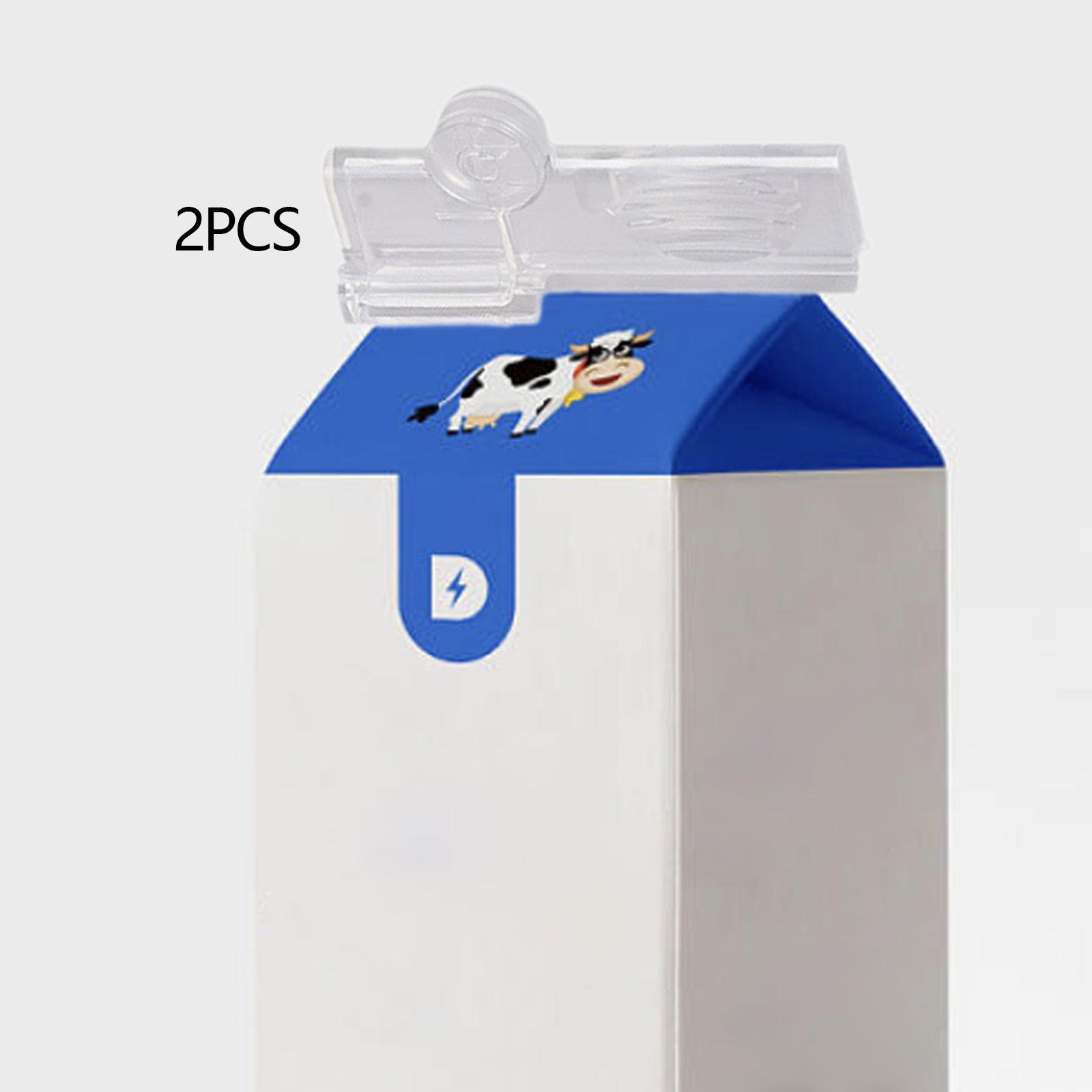 2x Milk Carton Sealing Clip Boxed Drinks Clips, Portable Leakproof Organization Food Sealing Clip Food Bag Sealer for Travel чистый