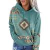 Women S Casual Ethnic Tribal Print Hooded Long Sleeve Sweatshirt