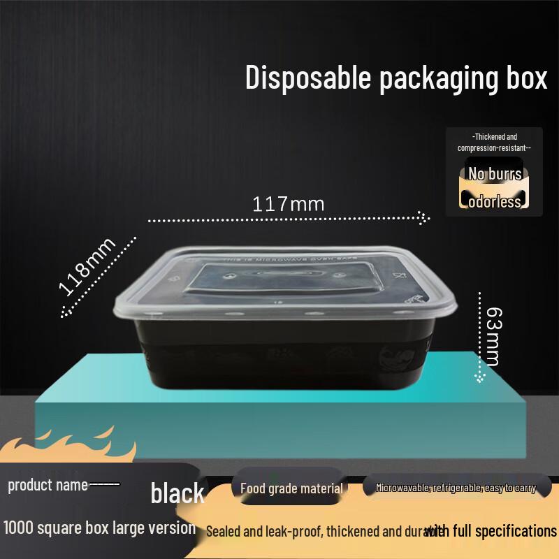 1000ml Disposable Rectangular Takeaway Lunch Box