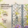 Raised Garden Bed with Trellis, Plastic Planter Box with Drainage Holes, Drain Plugs and Water Reservoirs for Climbing Plants, Vegetables, Flowers