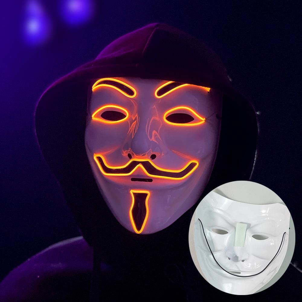 LED Light-Up Mask – A Role-play Mask with a Neon Effect, Perfect for Halloween, Carnivals, Nightclubs and Parties