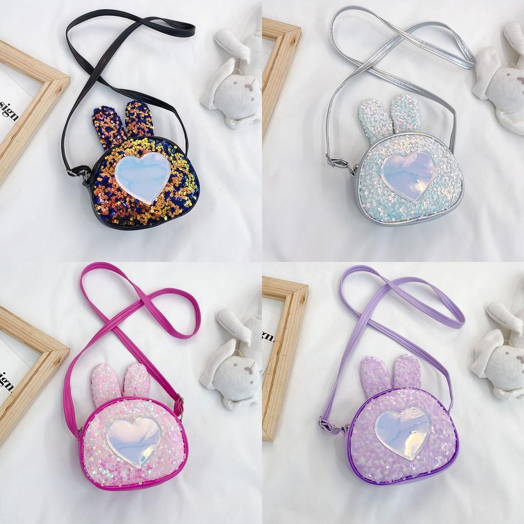 Adorable Korean Style Children's Cute Rabbit Sequin Shoulder Bag For Girls