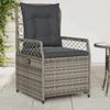 VidaXL Garden Reclining Chairs Set of 2 Grey Wicker, Reclining Garden Chair, Recliner Chair of 368663