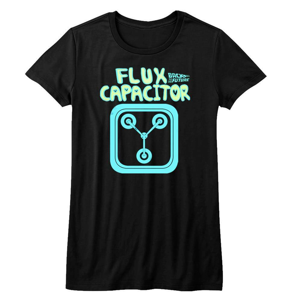 Back to the Future Flux Black Junior Women s T-Shirt Mens Womens Tees Top XL