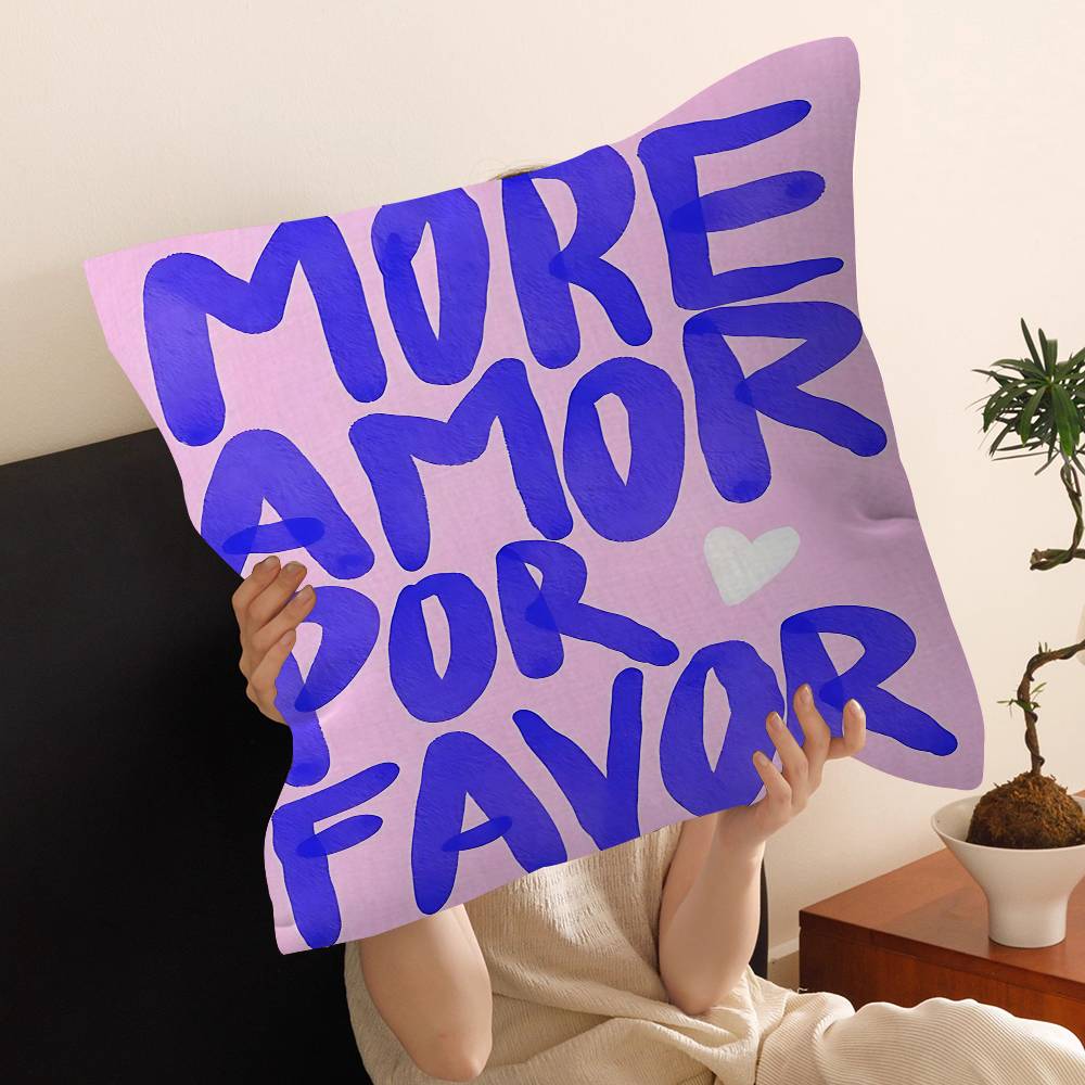 More Amor Por Favor Cushion Cover Inches Farmhouse Decor Home Throw Pillow Covers For Couch Decorations