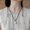 Brushed Silver Teapot Pendant Leather Necklace: Adjustable, Versatile Autumn/Winter Fashion Chain