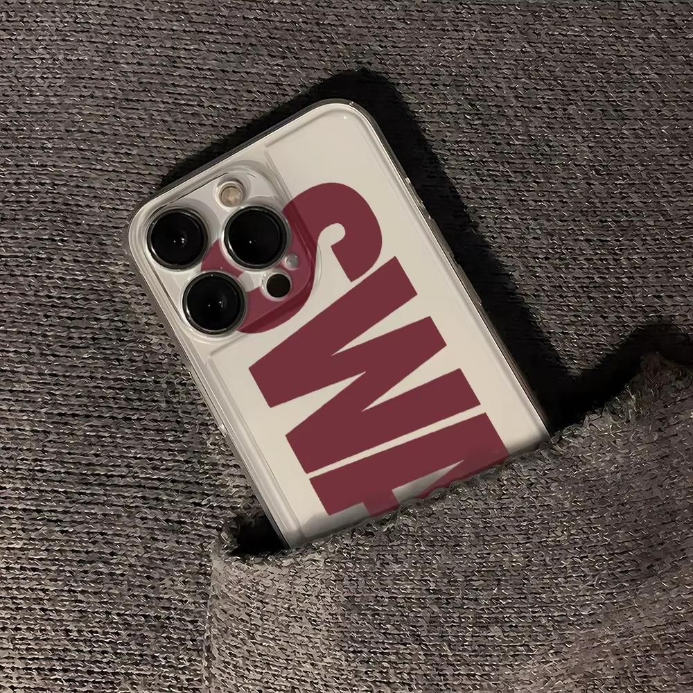 Black And Red Swag Pattern Phone Case For Samsung Galaxy S26 S25 Ultra S24 S23 FE S22 S21 Plus S20 A73 Clear Bumper Cover