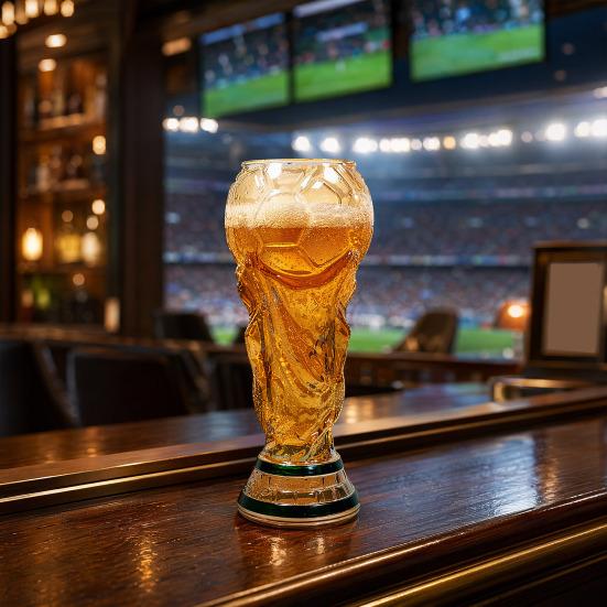 Trophy Beer Glass, 480ml Football Cup, Champion Trophy Shaped Beer Cup, Soccer Party Beer Glass, Gift for Football Lovers