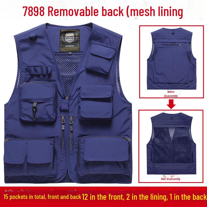 Men's Four-Season Multi-Pocket Outdoor Fishing and Photography Vest