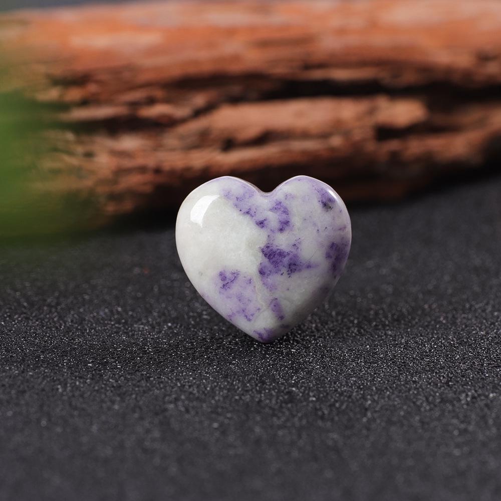8x20mm Natural Stone Peach Heart Pendant - Crystal, Jade, Agate Gem for DIY Jewelry