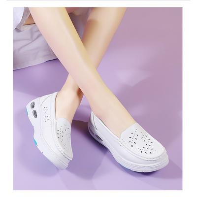 Ladies' Autumn Thick Soled Nursing Shoes White Shoes