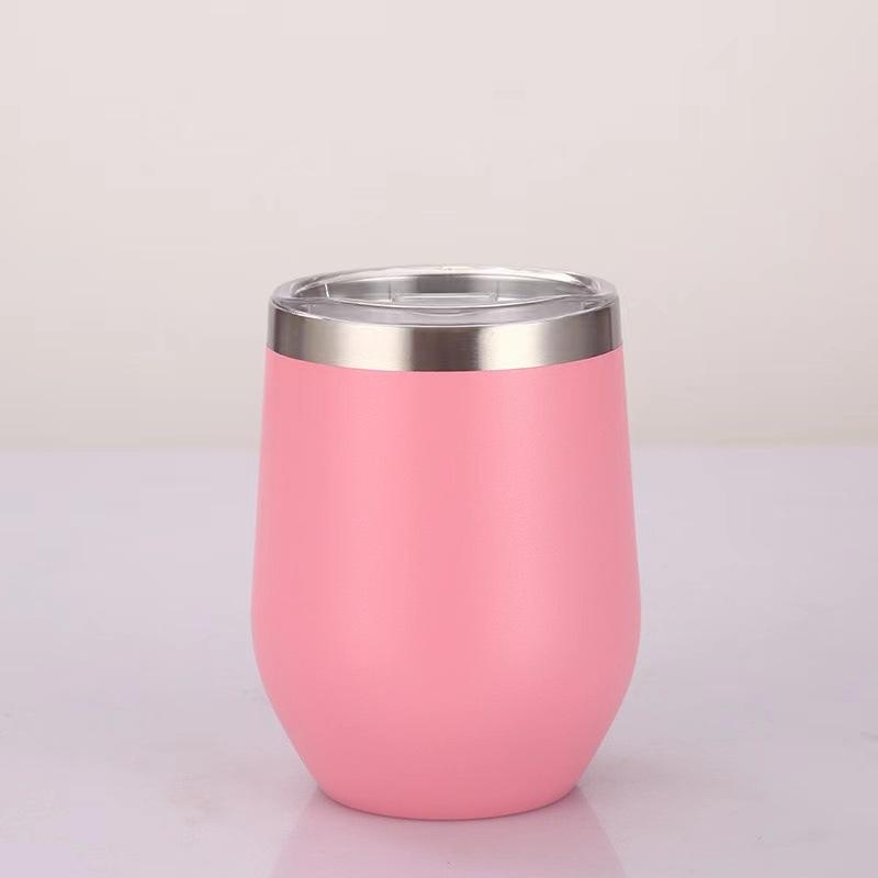12OZ Stainless Steel Eggshell Cup Double Wall Insulated Vacuum Drinking Cup with Lids U-shaped Coffee Mug Thermal Cup for Coffee