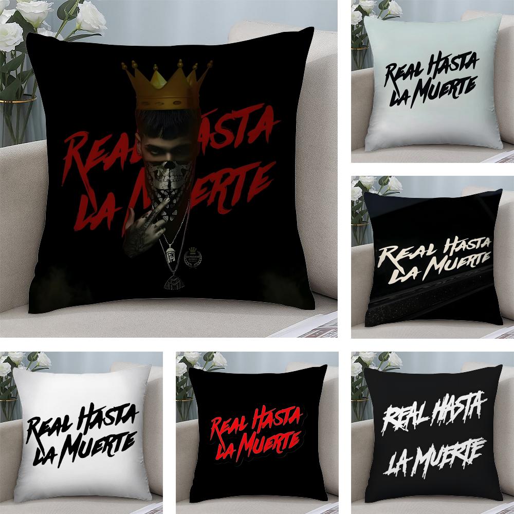 H-Hasta La M-Muerte Hot Cushion Cover Plush Fabric Soft Double-Sided Printed Sofa Warm Winter Home Child Gift Pillow Case