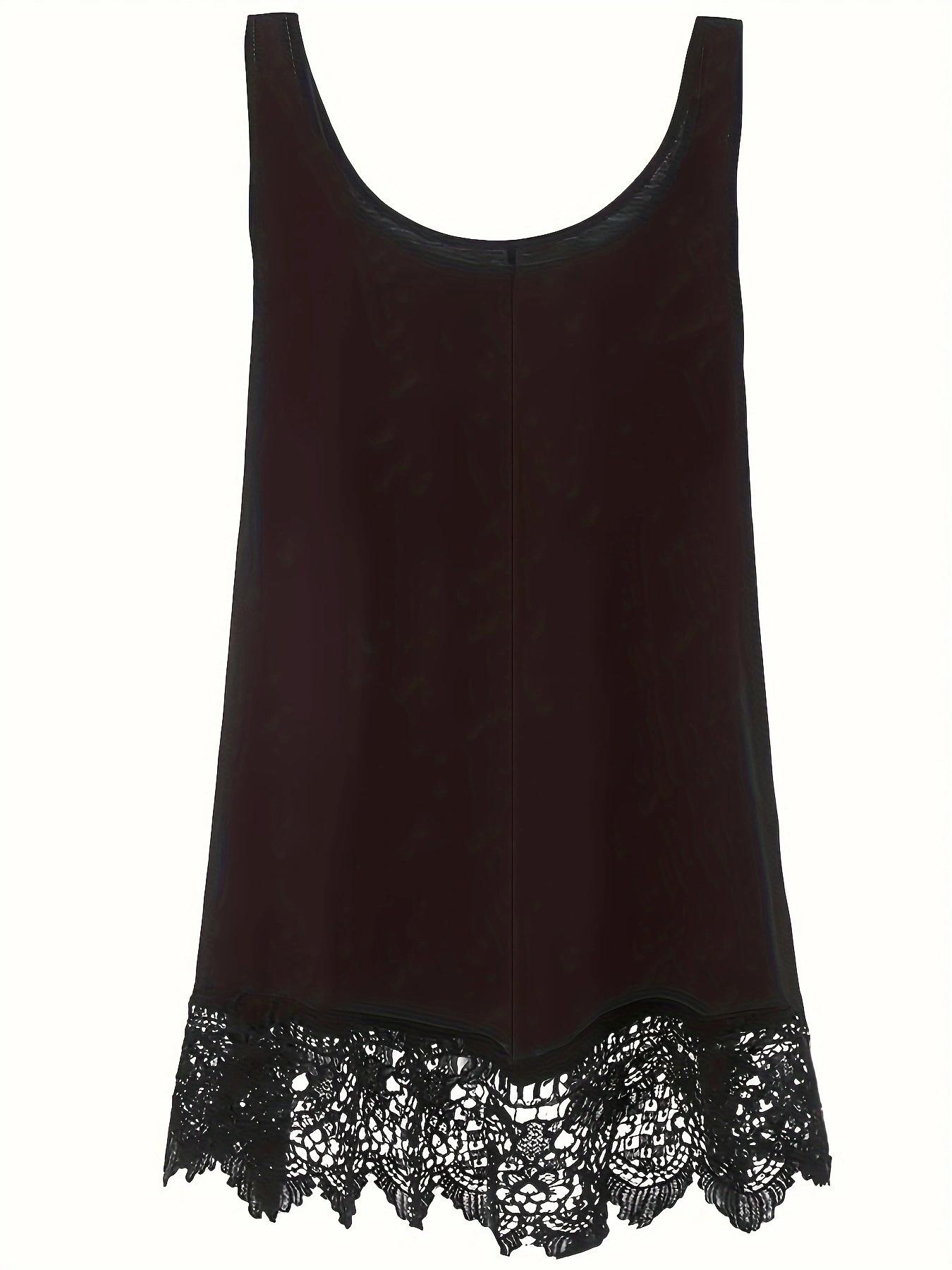 

Женский топ-безрукавка с кружевной отделкой для трансграничной торговли, праздников и отдыха в однотонных тонах S