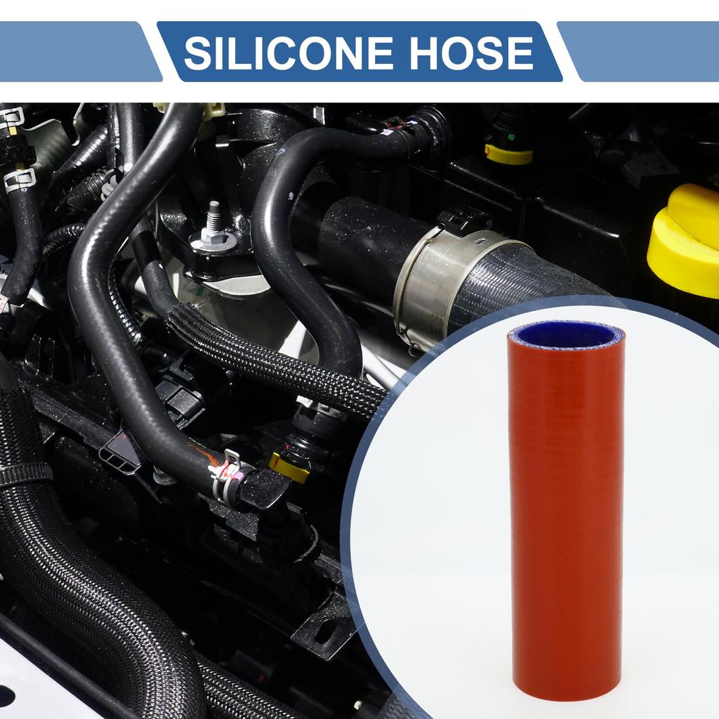 X AUTOHAUX Silicone Hose, Silicone Tube, Intercooler, Turbo, Intake Pipe, Red, Length 5.9 Inches