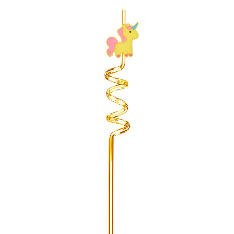 Unicorn Cartoon Good-looking Straw PET Reusable Spiral Straw Unicorn Birthday Wedding Party Children Adult Cute Straw