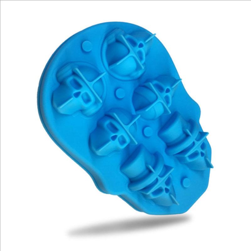 Lebka Tácky na ledové kostky Silikonová 3D DIY forma pro domácí kuchyni Černá měkká