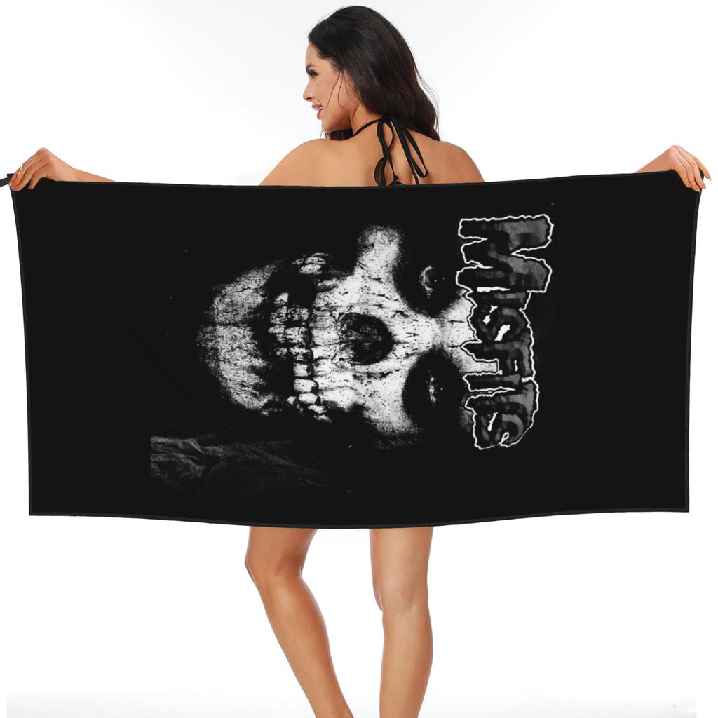 Misfits Skull Beach Towel Soft Microfiber Quick Dry Absorbent Quick Towels For Swimming
