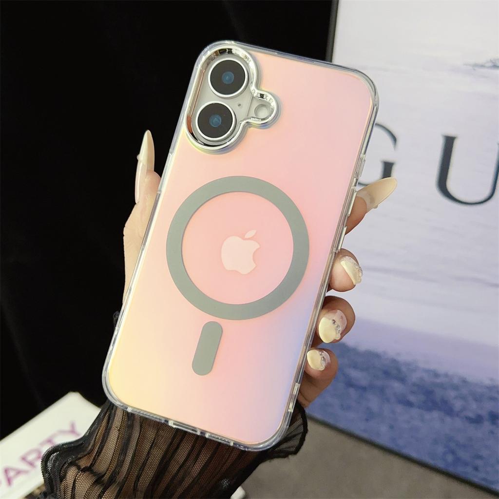 Silver Sand Magnetic Phone Case Suitable for IPhone15promax Anti-drop Apple 16plus Protective Case 14 Female Shell