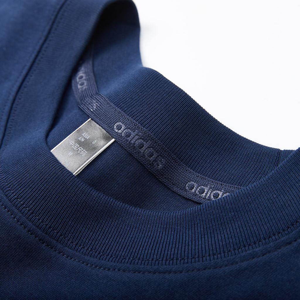 Adidas Letter Round Neck Casual Pullover Short Sleeve T-Shirt Men Tops Navy-Blue JC7906