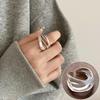 Korean Retro Geometric 925 Silver Plated Open Ring for Women