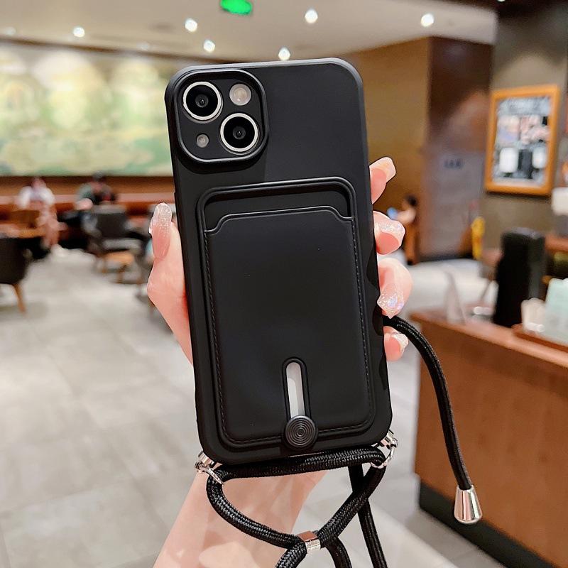 Card Bag Diagonal Span Lanyard Iphone11promax Apple 11Pro Samsung/Xiaomi Card Mobile Phone Case