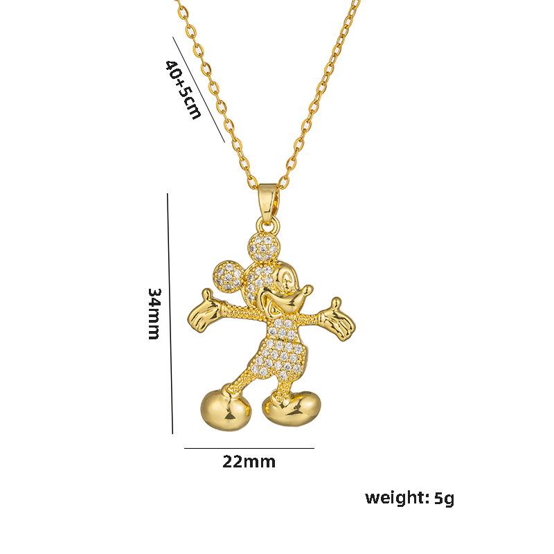 A Piece of Fashionable Cute Cartoon Disney Mickey Minnie Necklace Clavicle Chain Beauty Gift Women Girls Daily Accessories