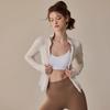 Women's Stretch Fleece-lined Sports Jacket with Stand Collar - Long Sleeve Yoga Top for Running & Fitness, Spring Style