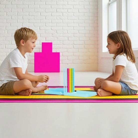 Jeux d'empilement et de tri de couleurs 1/2 ensembles, Jeu de puzzle d'empilement d'anneaux arc-en-ciel pour enfants et adultes, Jeu de société Défi d'empilement pour les soirées en famille, Fêtes